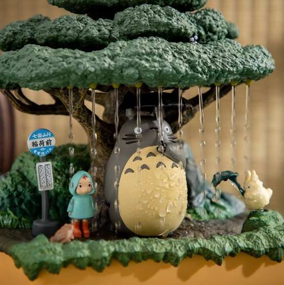 Totoro Bonsai Vatten Trädgård Kasajuku Diorama Staty studio ghibli