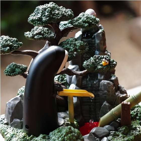 Spirited Away Bonsai Vattenträdgård No-Face Diorama Staty studio ghibli