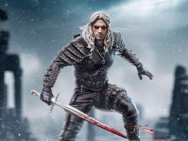 The Witcher Netflix Geralt 1/10 Staty iron studios