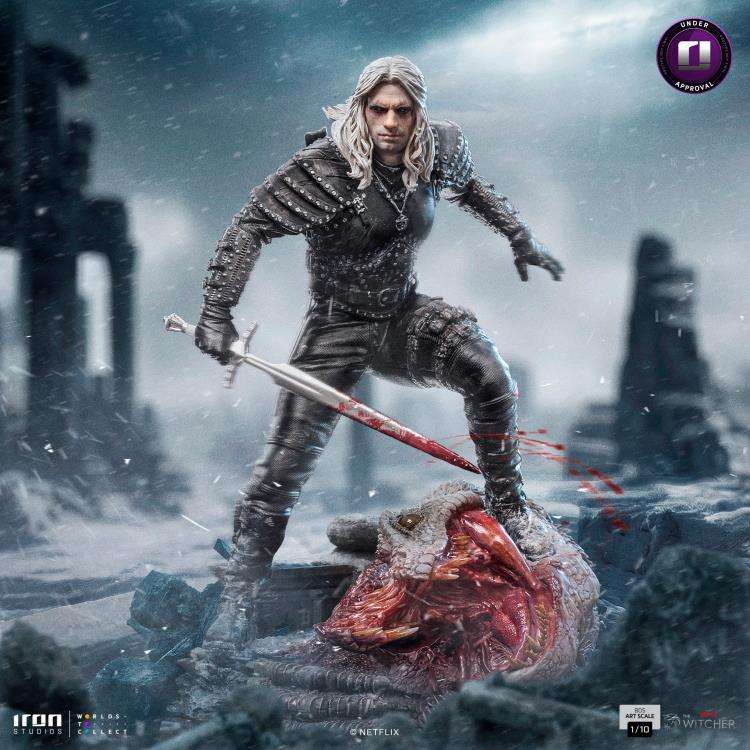 The Witcher Netflix Geralt 1/10 Staty iron studios