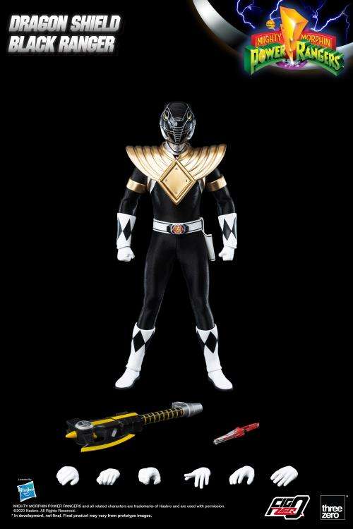 Mmpr Dragon Shield Black Ranger 1/6 AF threea toys/threezero