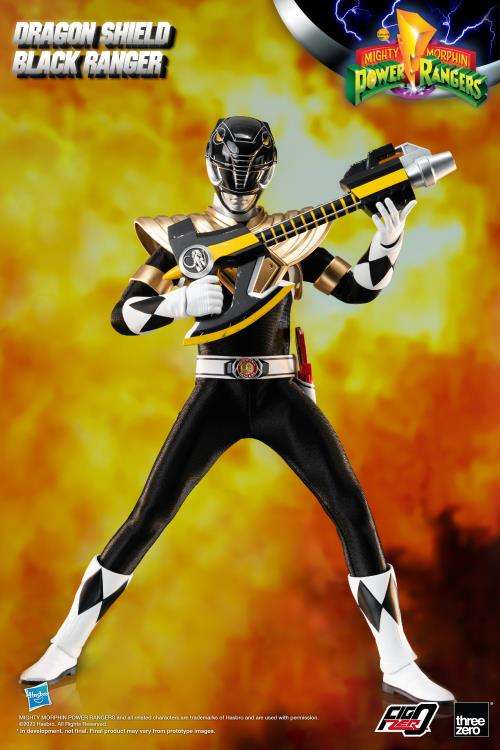 Mmpr Dragon Shield Black Ranger 1/6 AF threea toys/threezero