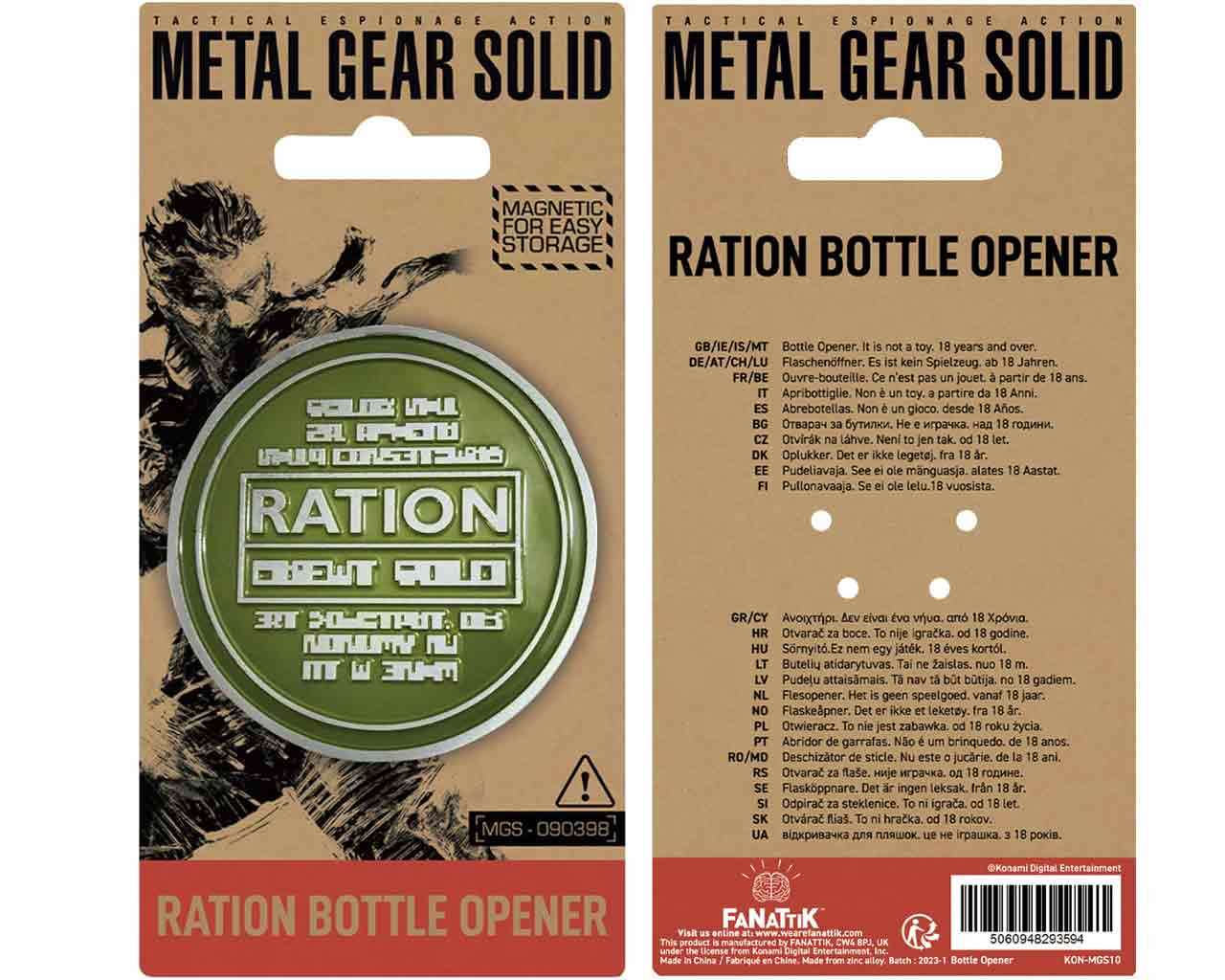 Metal Gear Solid Ration Bottle Opener fanattik