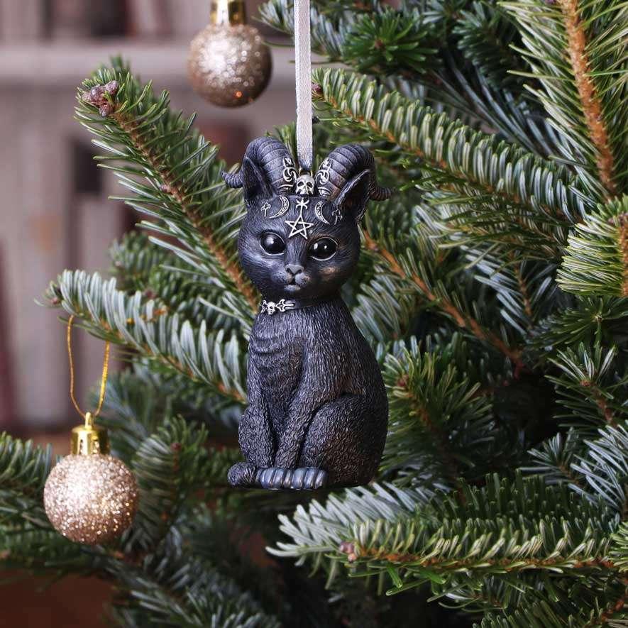Pawzuph Svart Hornad Katt Hängande Ornament - Robotto
