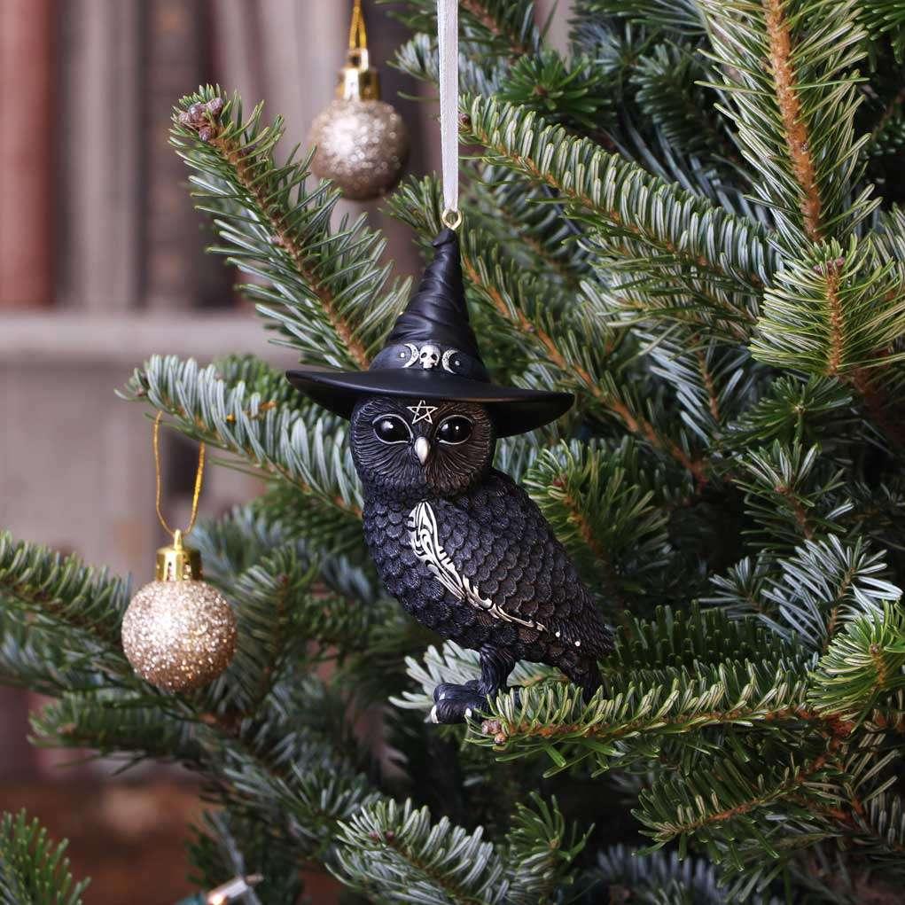 Owlocen Svart Häxa Uggla Hängande Ornament - Robotto