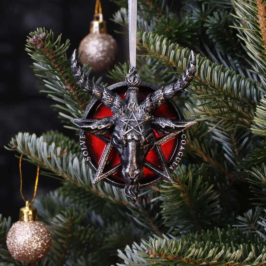 Baphomet-huvud med röd pentagramhängande ornament - Robotto