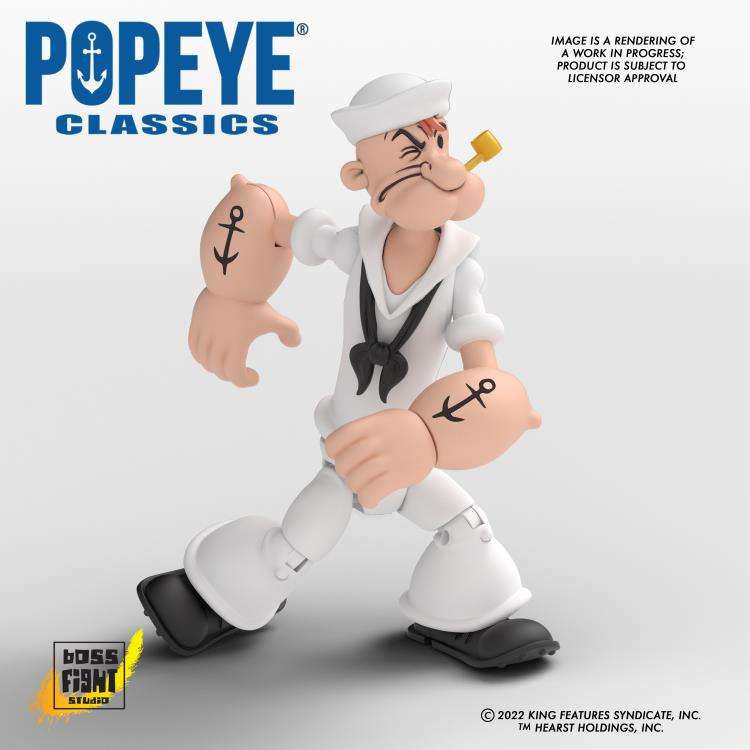 Popeye Wave 2 Figurer - Popeye i Vit Kostym boss fight studio