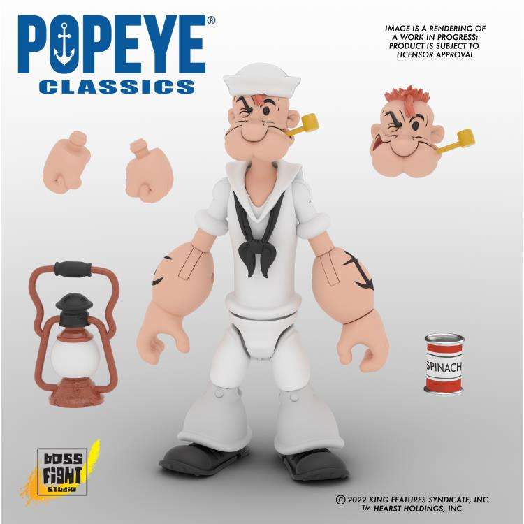 Popeye Wave 2 Figurer - Popeye i Vit Kostym boss fight studio