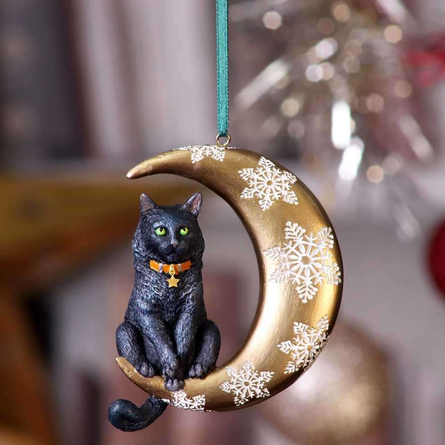 Katt Måne Hängande Ornament nemesis now