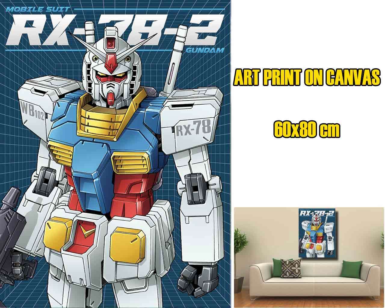 Gundam Blåtryck - Canvas Konsttryck 60x80 cm pyramid international