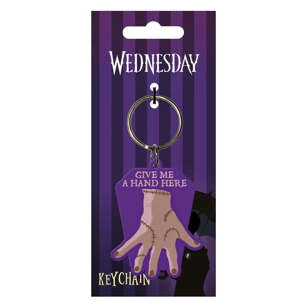 Wednesday Ge mig en hand PVC-nyckelring