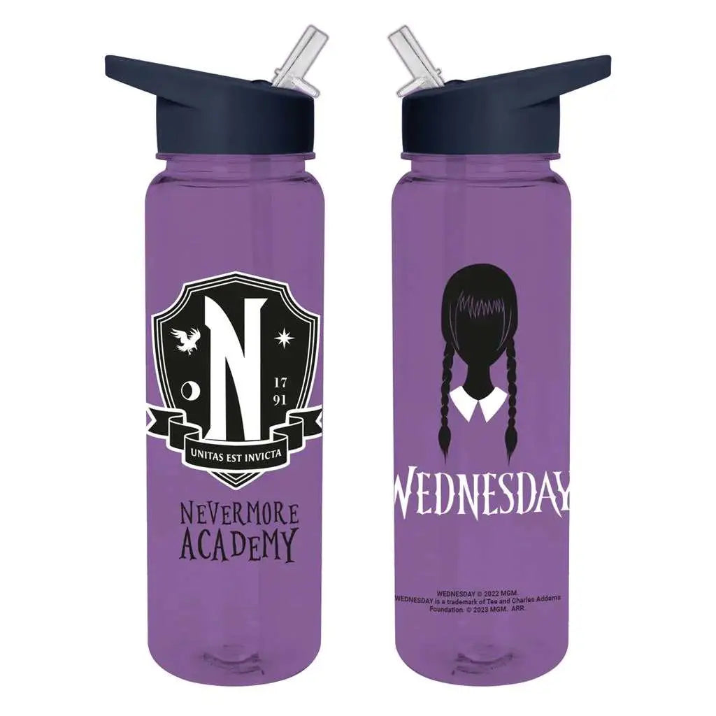 WEDNESDAY NEVERMORE ACADEMY PLASTIC DRINKS BOTTLE