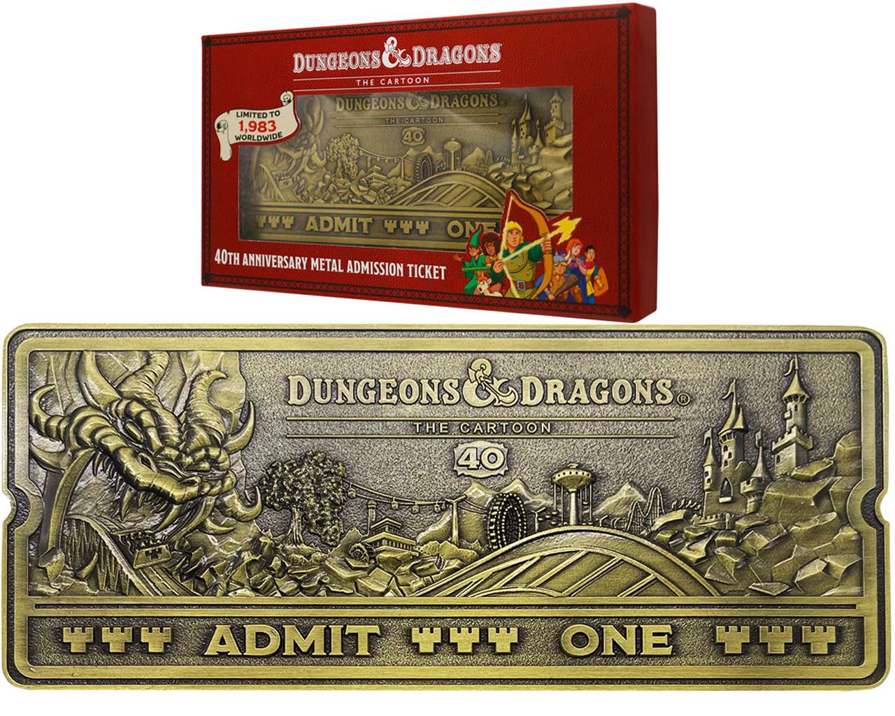 Dungeons & Dragons: The Cartoon - 40-årsjubileum Rollercoaster Biljett Replica fanattik