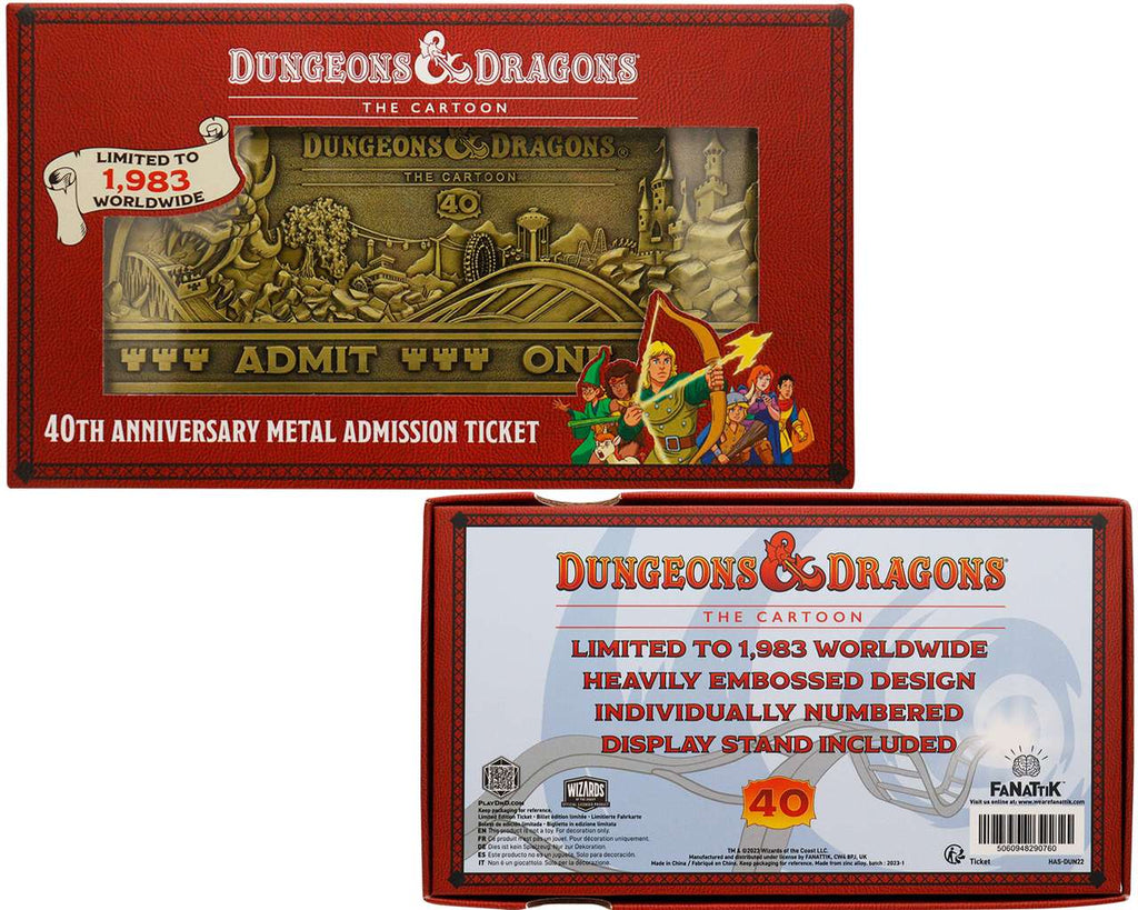 Dungeons & Dragons: The Cartoon - 40-årsjubileum Rollercoaster Biljett Replica fanattik