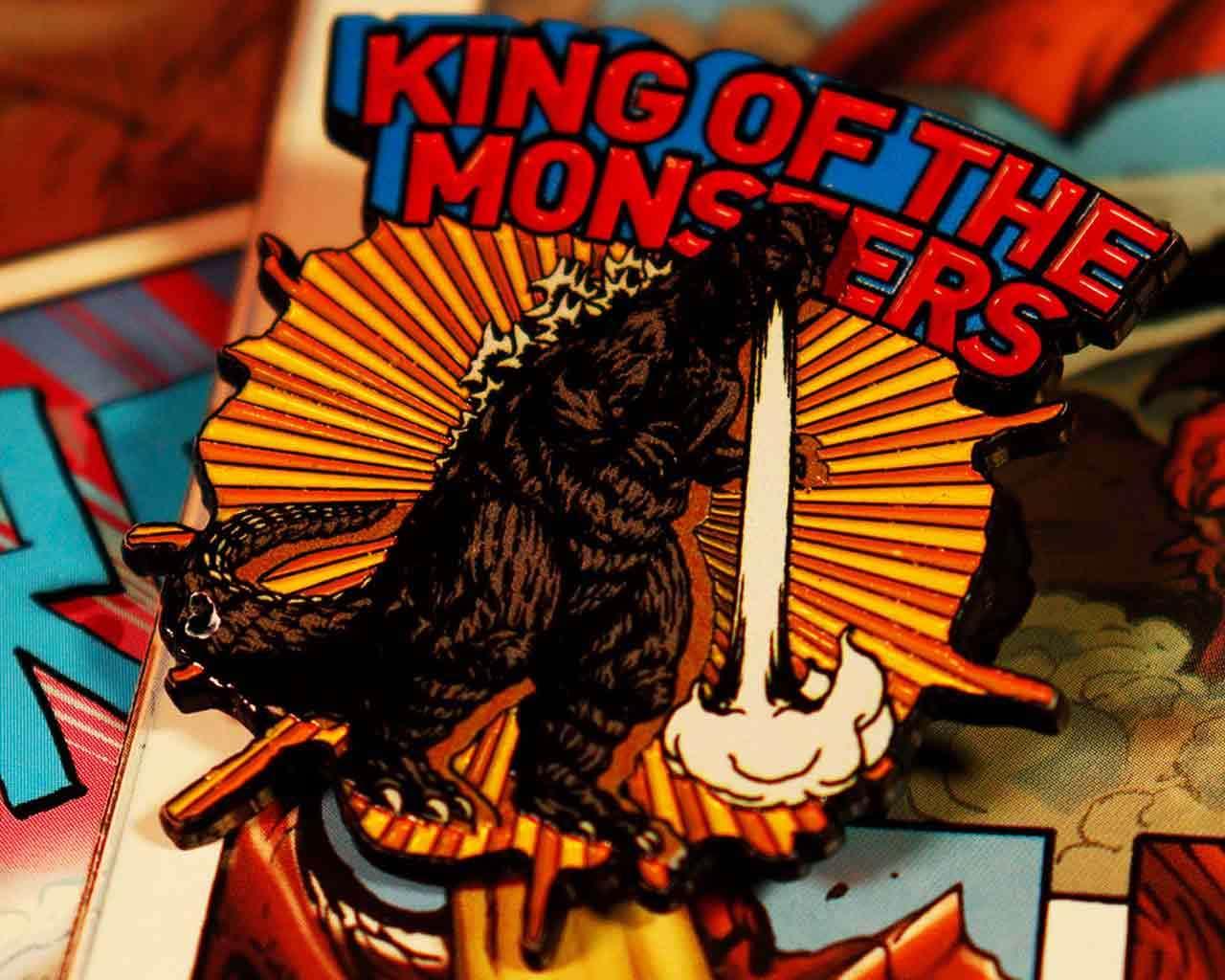 Godzilla Pin Badge - Retro Enamel Design - Robotto