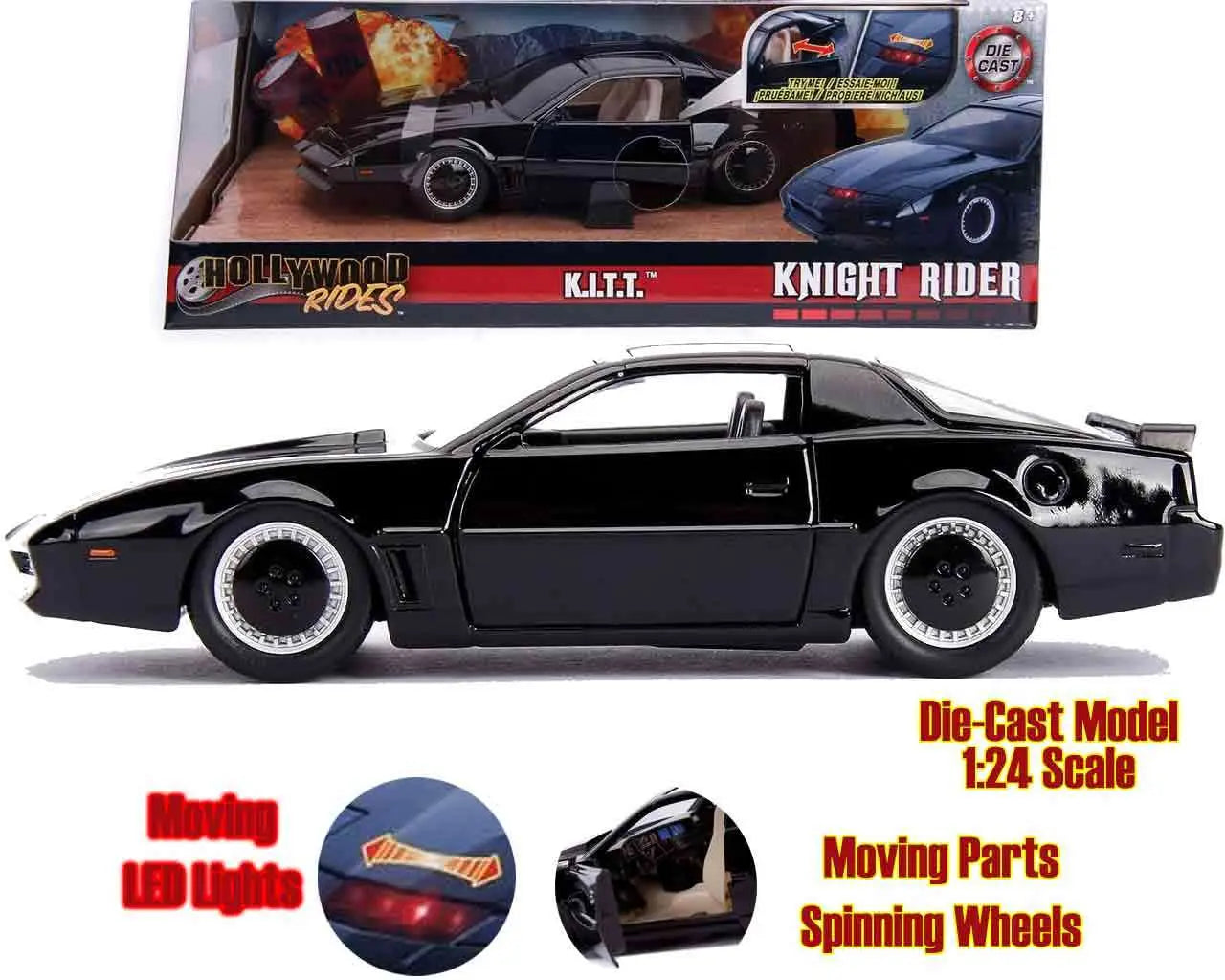 Knight Rider Kitt 1982 Pontiac Firebird Trans Am Lampor 1/24 Metallgjuten Modell