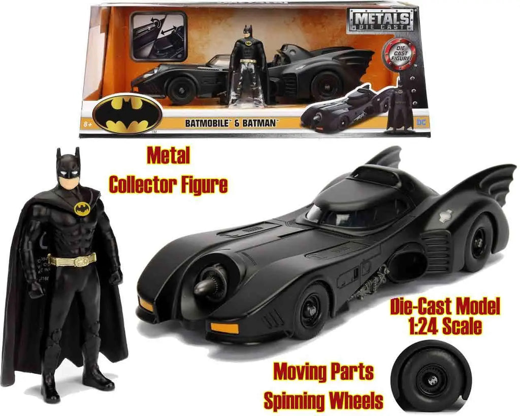 Batman 1989 Batmobil & Batman 1/24 Metallgjuten Modell