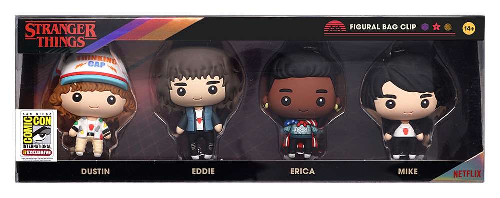 Stranger Things 3D Bag Clip 4 bitars set SDCC