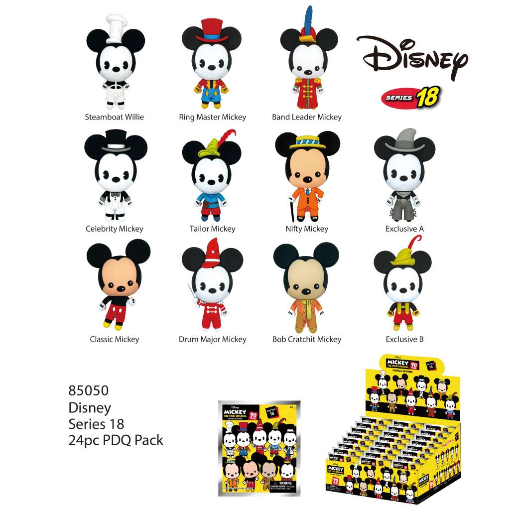 Disney Mickey Through the Year Bag Clip Blind Box Display (24) monogram