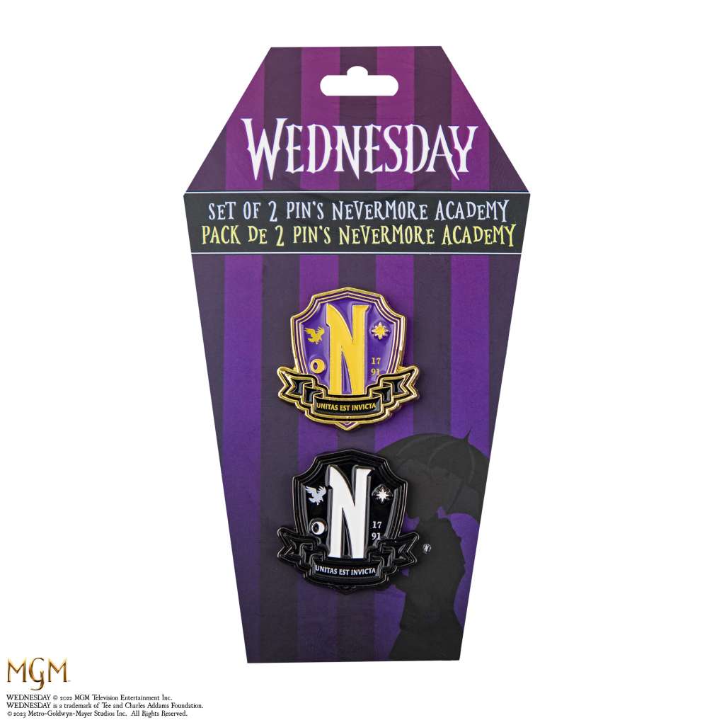 Wednesday Nevermore Academy Pin Set (2) cinereplicas