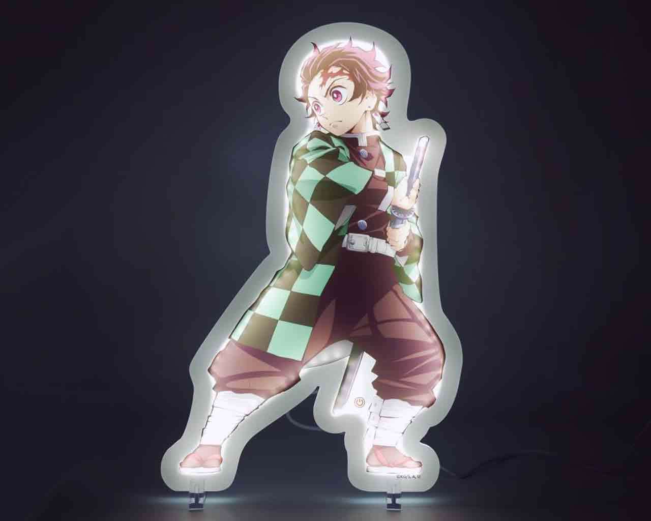 Demon Slayer - Ljusande Tanjiro Neon Stil teknofun