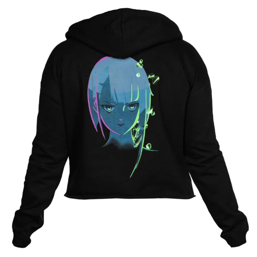 Cyberpunk Edgerunners Neon Lucy Crop Hoodie - Robotto