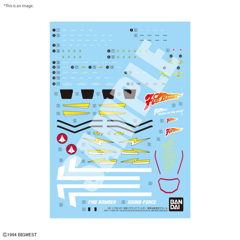 HG VF-19 Custom Fire Valkyrie med Ljudförstärkare och Vatten Decals 1/100 bandai model kit gunpla