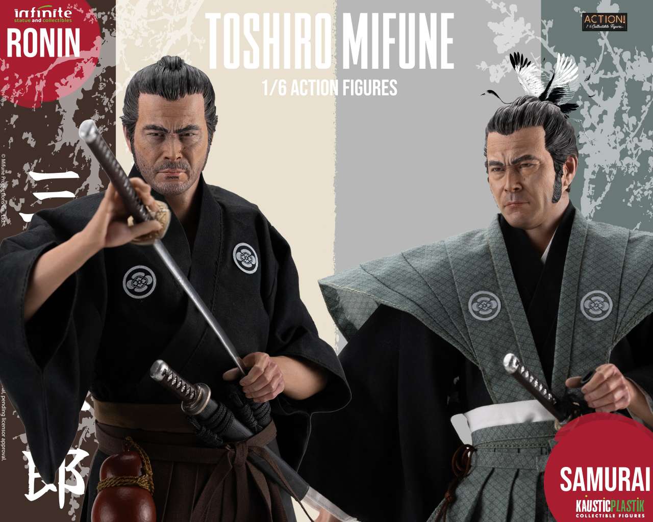 Toshiro Mifune Ronin & Samurai 1/6 Action Figure Deluxe Double Pack infinite statue