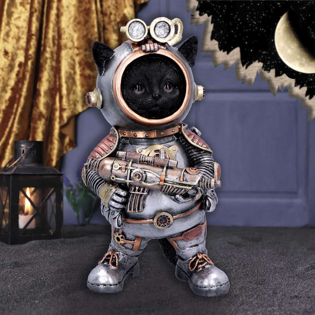 Cat-tack Space Steampunk Figurine nemesis now