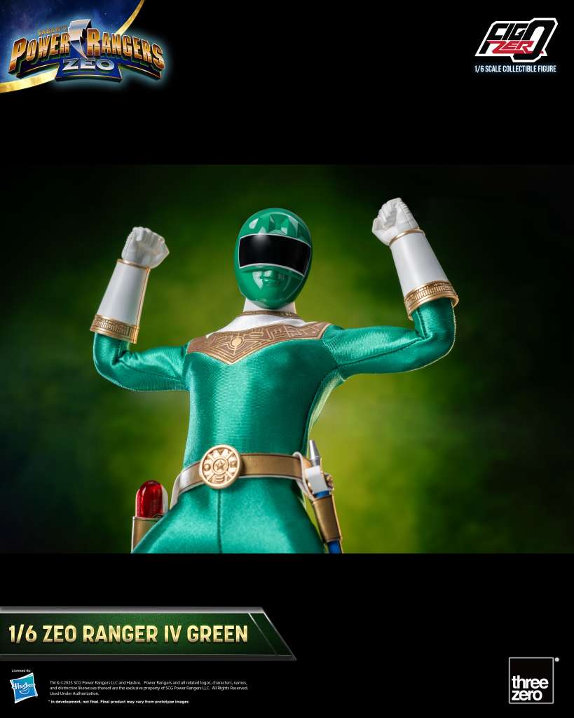 Power Rangers Zeo Ranger IV Grön 1/6 Figurer threea toys/threezero