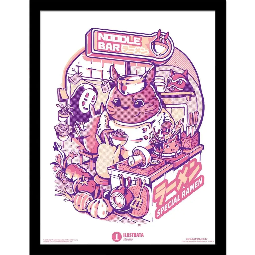 Illustrerad My Neighbour Noodle Bar Collector Print