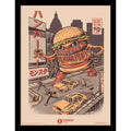 ILUSTRATA BURGERZILLA COLLECTOR PRINT FRAMED