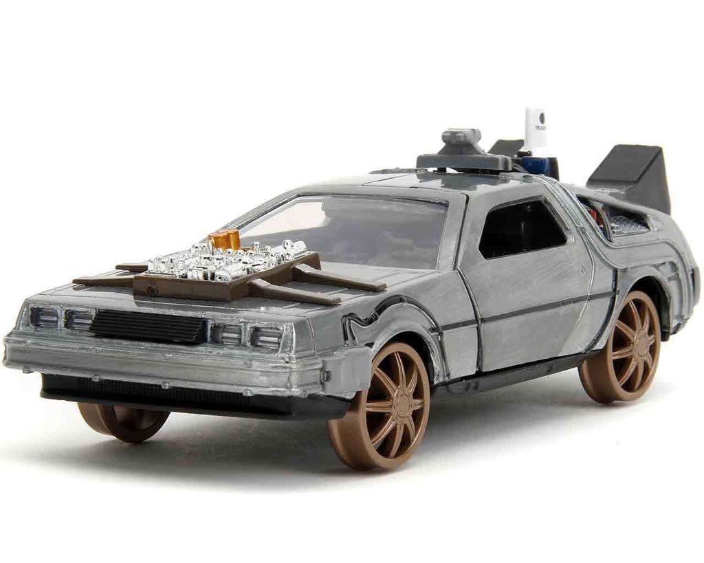 Tillbaka till Framtiden Del 3 - 1982 DeLorean DMC-12 med Järnvägshjul - 1:32 Die-Cast Modell Begränsad Upplaga jada toys