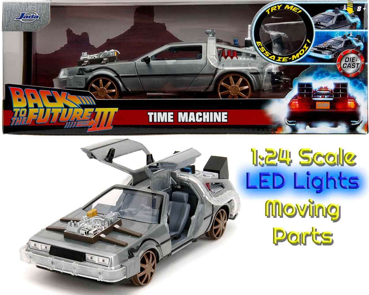 Back to the Future Part 3 - DeLorean DMC-12 med järnvägshjul - 1:24 Die-cast modell jada toys