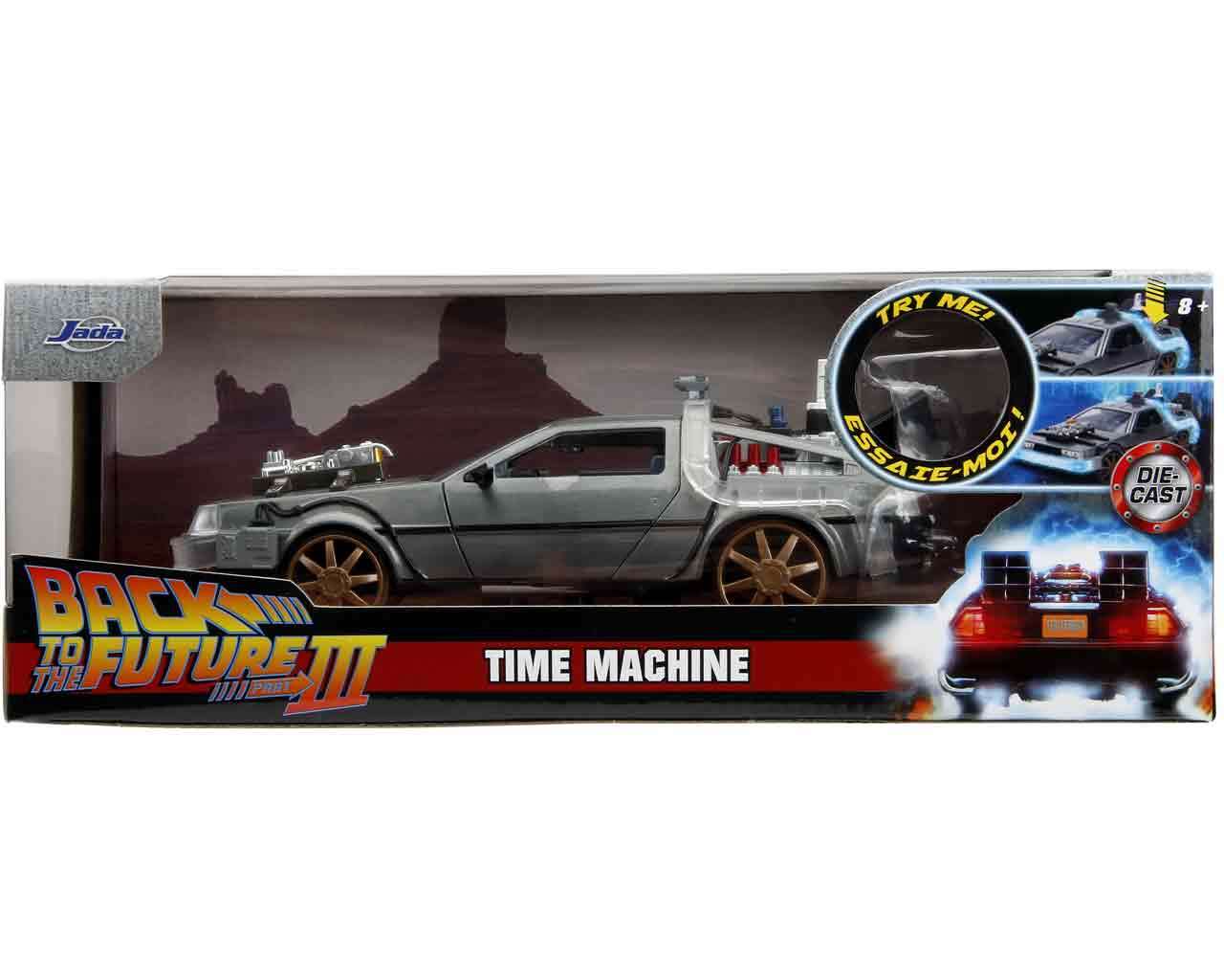 Back to the Future Part 3 - DeLorean DMC-12 med järnvägshjul - 1:24 Die-cast modell jada toys