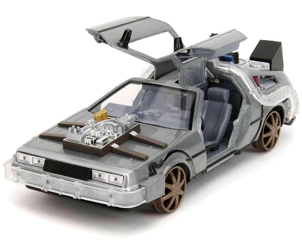 Back to the Future Part 3 - DeLorean DMC-12 med järnvägshjul - 1:24 Die-cast modell - Robotto