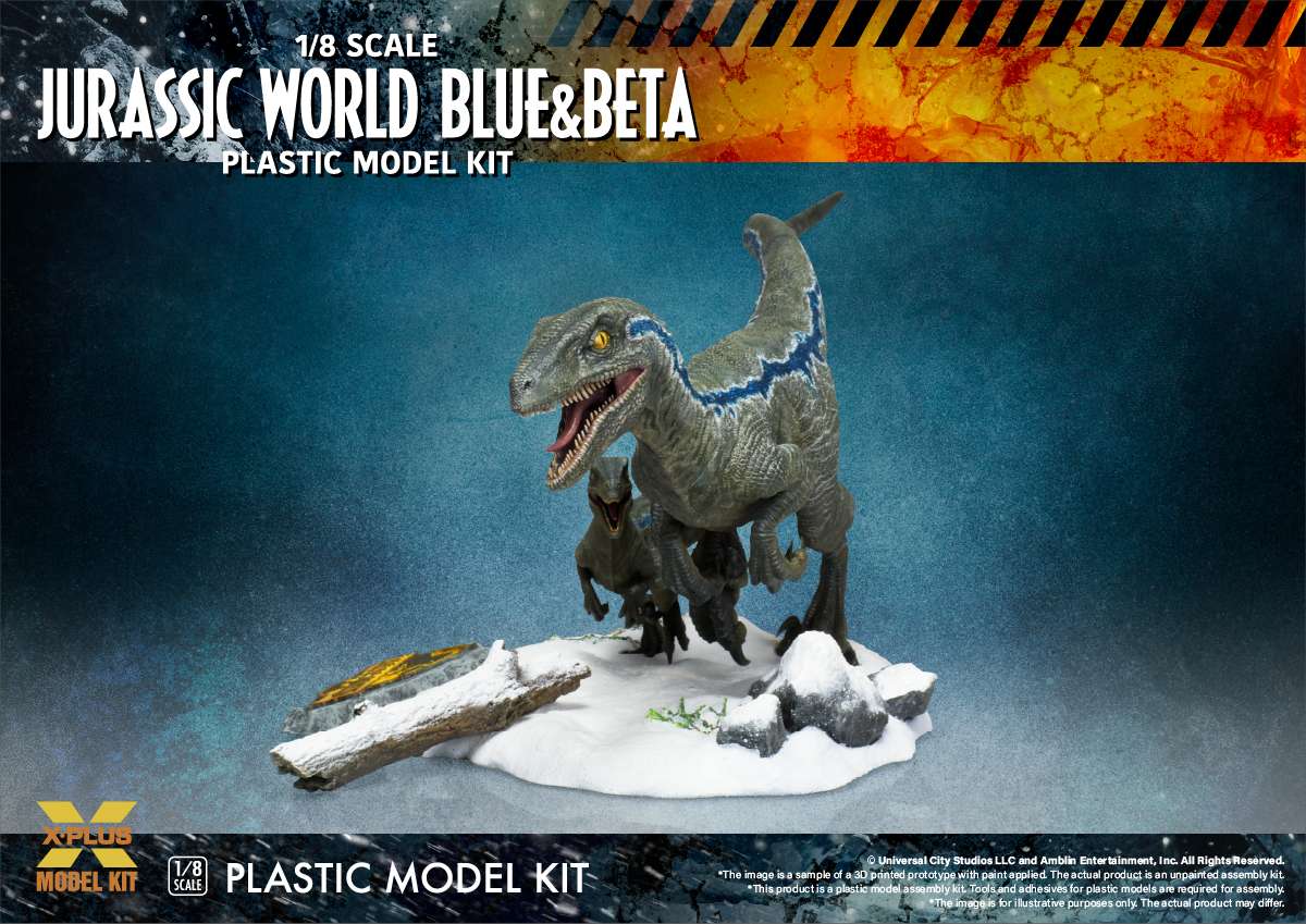 Jurassic World Dominion Velociraptor Blue & Beta 1/8 Modellkit x-plus