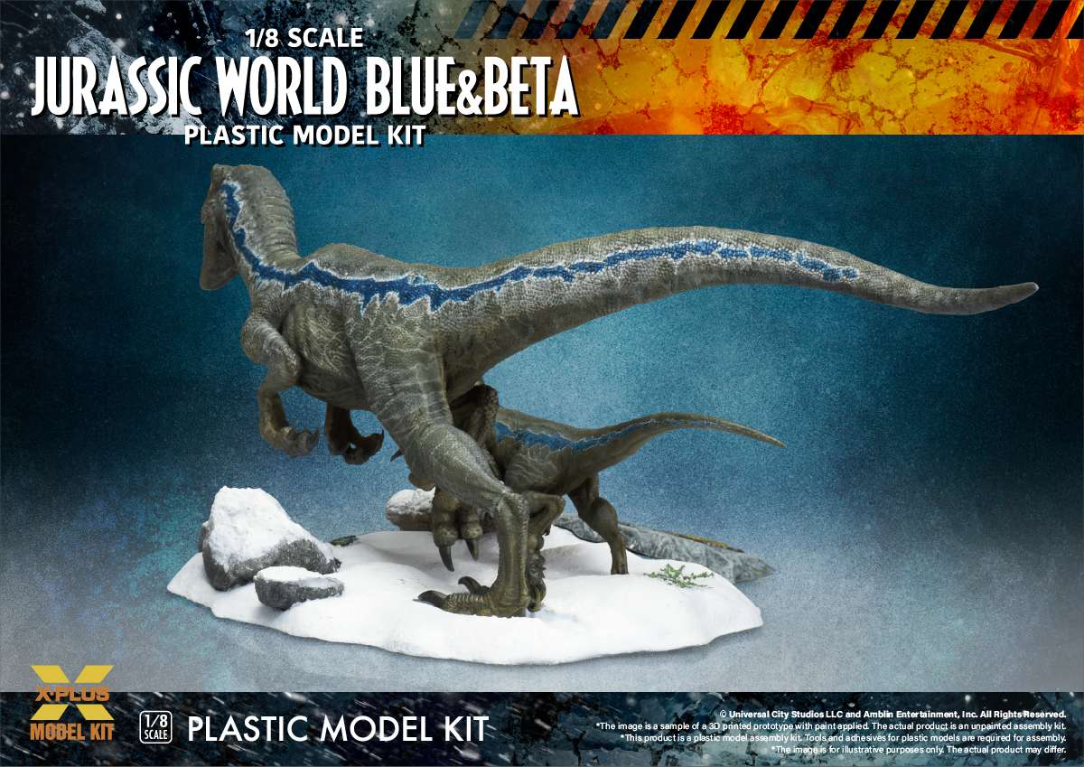 Jurassic World Dominion Velociraptor Blue & Beta 1/8 Modellkit x-plus