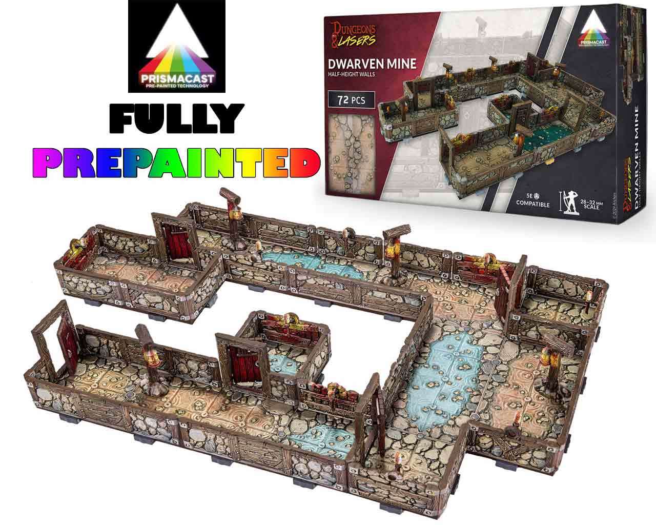 Dungeons & Lasers: Dvärggruva - Prismacast Förmålade Terränger archon games