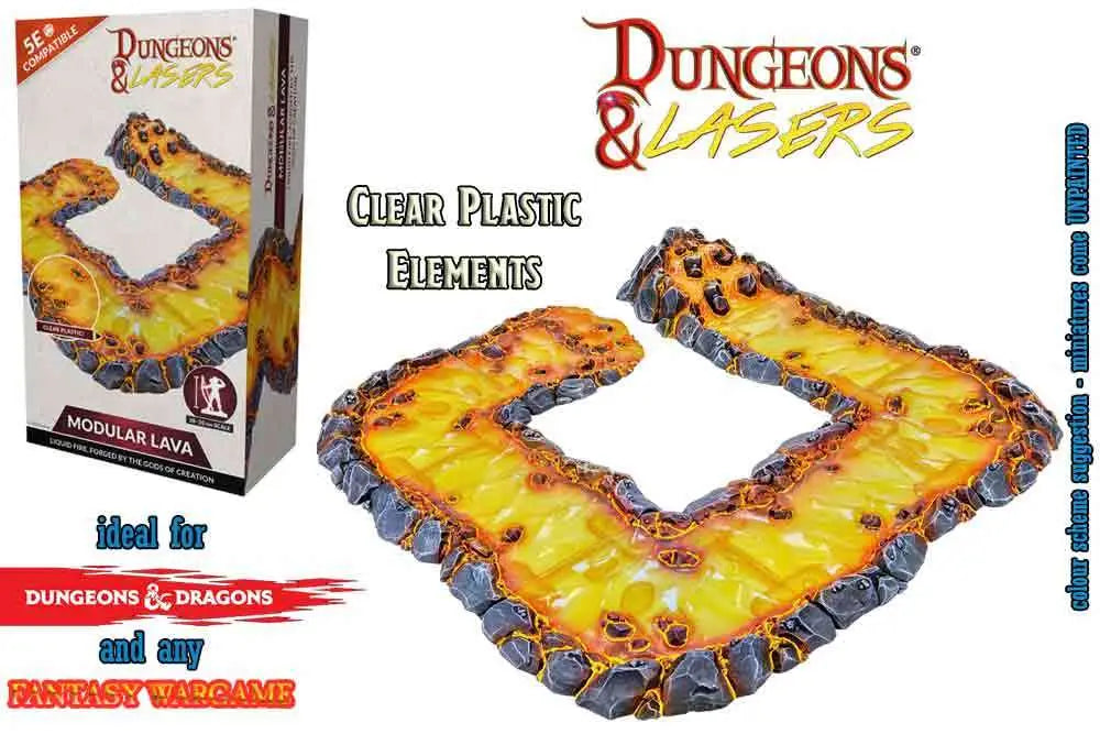 Dungeons & Lasers: Modulär Lava – Ett byggbart vulkanlandskap för äventyr och berättelser