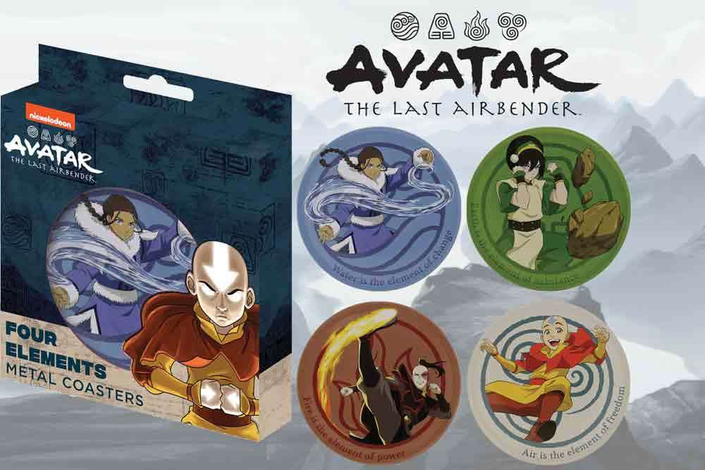 Avatar The Last Airbender - Set av 4 Emossade Metallunderlägg fanattik