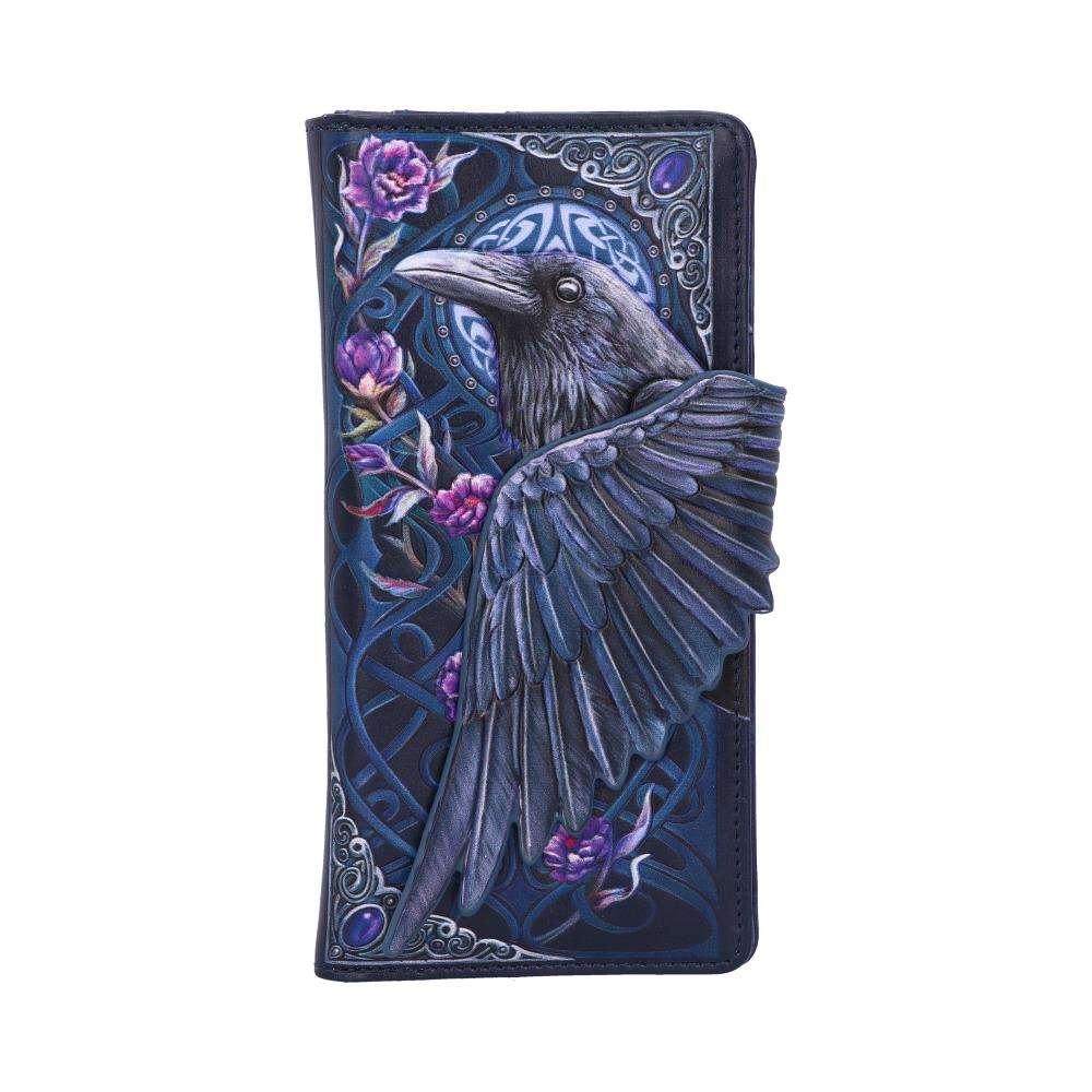 Ravens flight black wing floral embossed Plånbok - Robotto