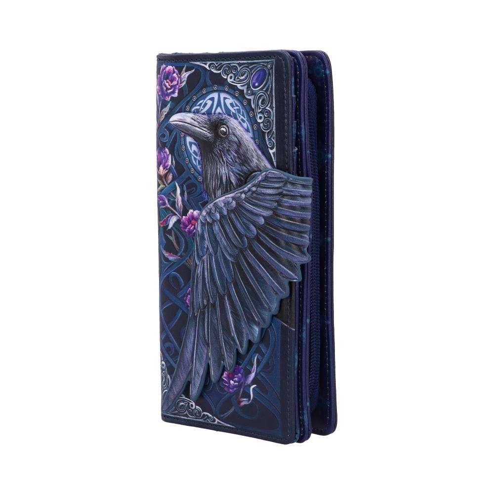 Ravens flight black wing floral embossed Plånbok - Robotto