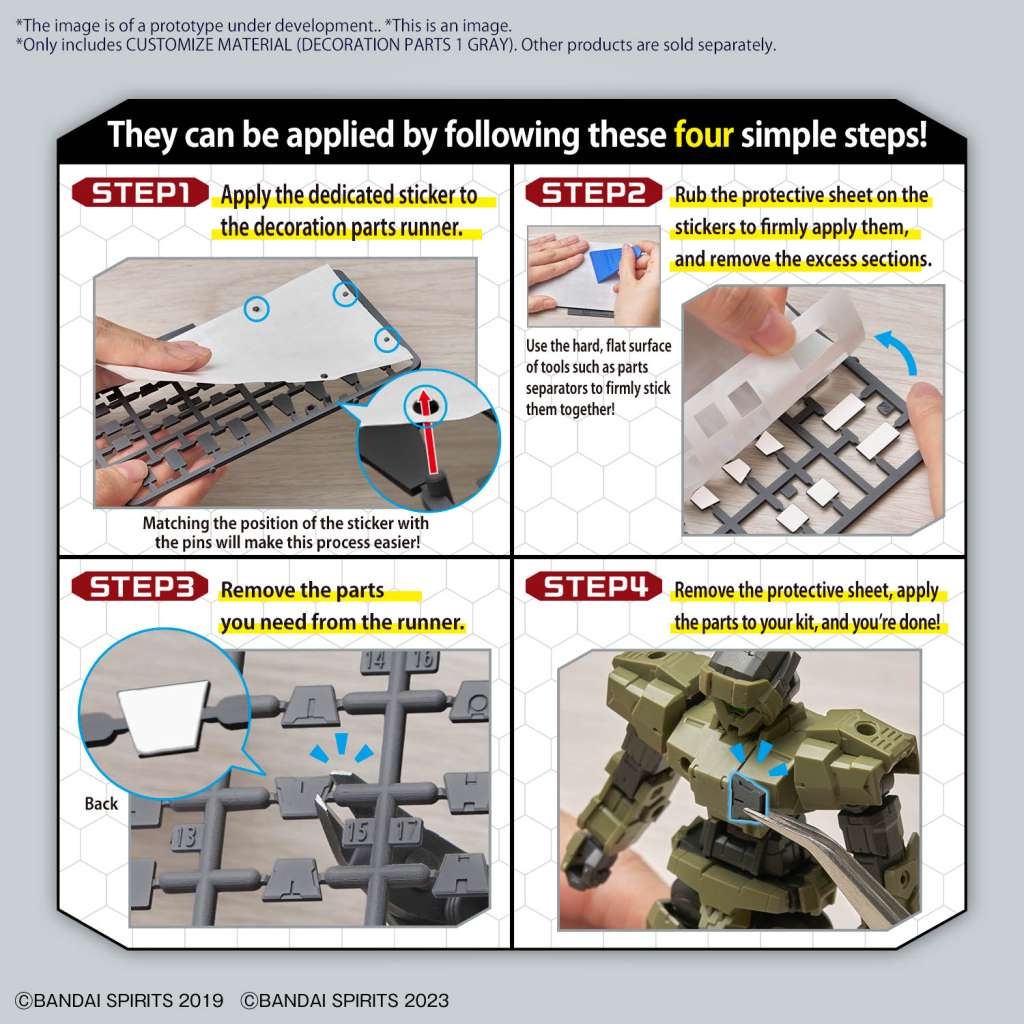 Anpassade Material Dekorationer - Grå Delar bandai model kit gunpla