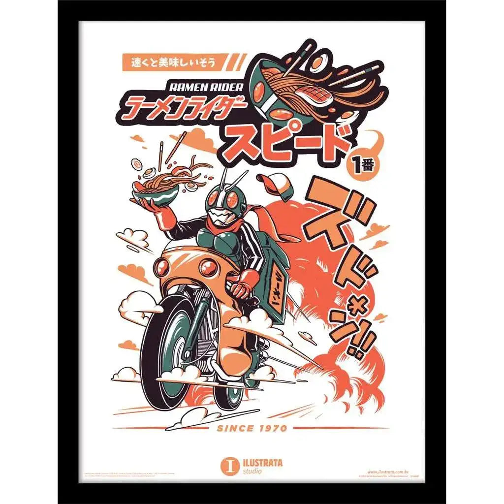ILUSTRATA RAMEN RIDER COLLECTOR PRINT FRAMED