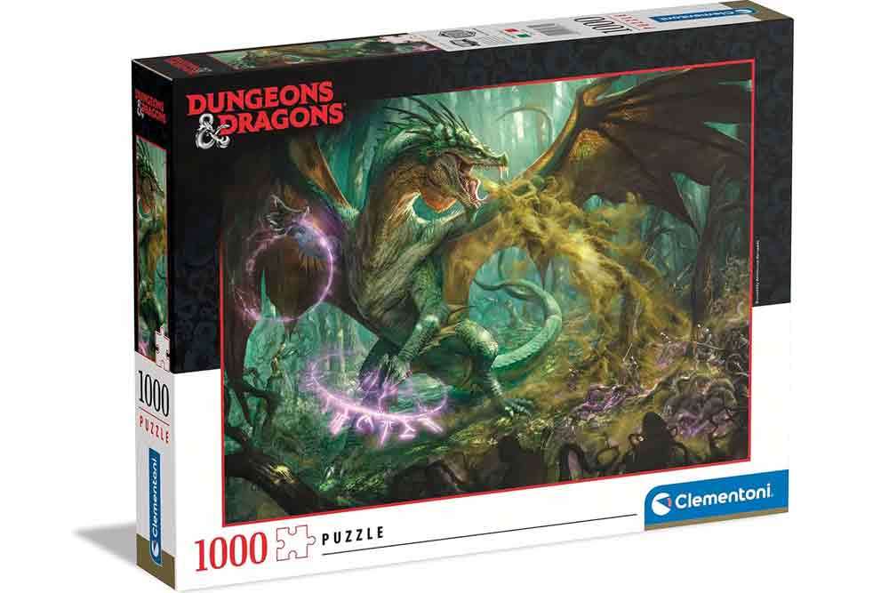 Dungeons & Dragons Pusselkollektion - Jakten på den Gröna Draken - 1000 Bitars Pussel clementoni