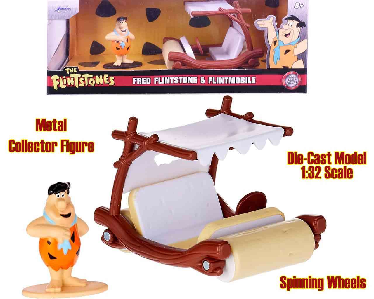 Flintstones Flintmobile med Fred Flintstone - 1:32 Die-Cast Modell jada toys