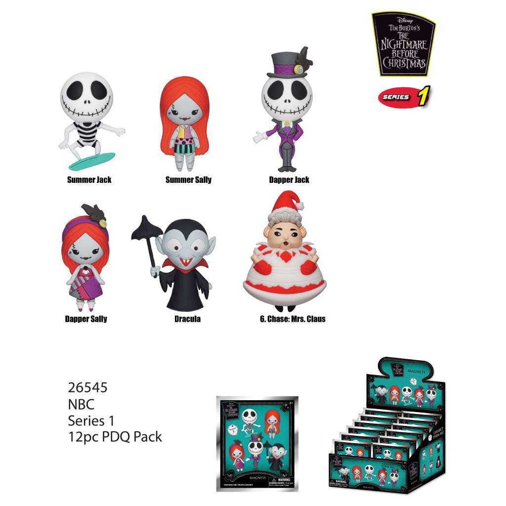 Nightmare Before Christmas Magnet Blind Pack Display (12 st) monogram