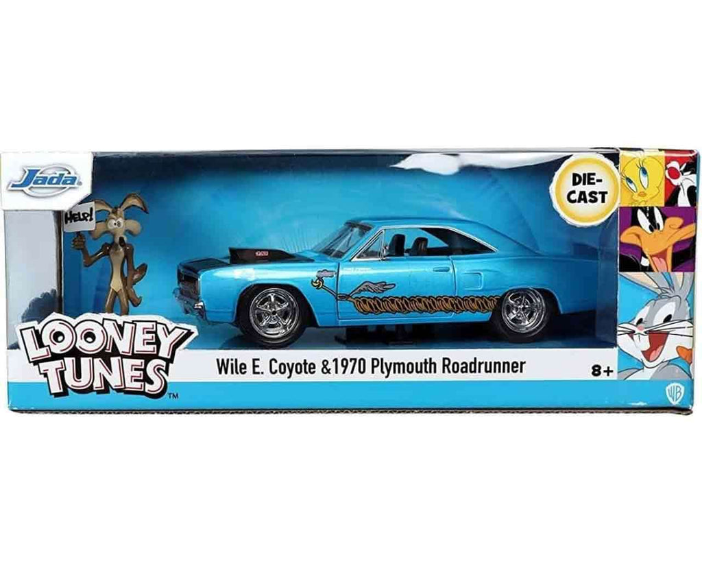 Looney Tunes - 1970 Plymouth Roadrunner med Wile E. Coyote - 1:24 Die-Cast Modell jada toys