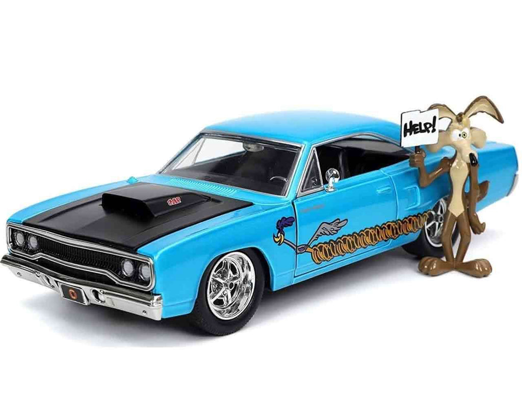 Looney Tunes - 1970 Plymouth Roadrunner med Wile E. Coyote - 1:24 Die-Cast Modell jada toys